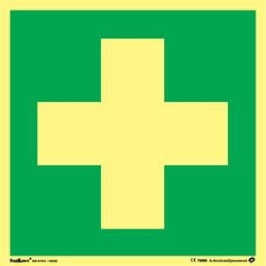 Skilt symbol førstehjelp 200x200 mm